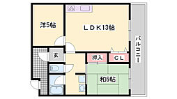 アーバンアーク 2LDKの間取図画像
