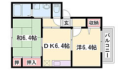 コンフォレスト 2DKの間取図画像