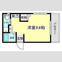 ぐらんじゅーる白鷺 ワンルームの間取図画像