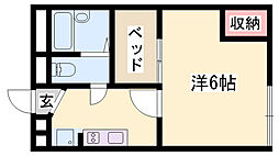 レオパレスサニーハイツ 1Kの間取図画像