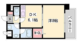 ビヤン北八代 1DKの間取図画像