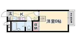 レオパレスサンライト 1Kの間取図画像
