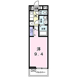 サンシャトー 1Kの間取図画像
