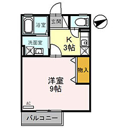 ソラリオ滝野 1Kの間取図画像