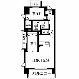THEMUSE栗山 2LDKの間取図画像