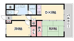 小玉ハイツ 2DKの間取図画像