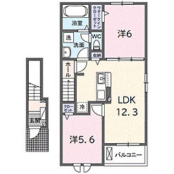 グランデフォルトーネA 2LDKの間取図画像