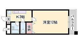 ヴィラソレイユ 1Kの間取図画像