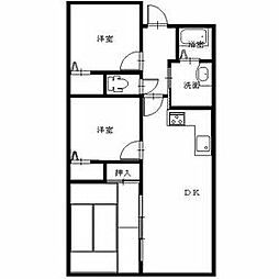 グローバル高田 2LDKの間取図画像