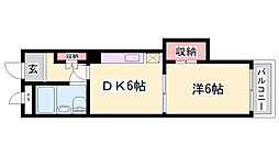 土山中村コーポ 1DKの間取図画像