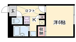 レオパレスフリージア 1Kの間取図画像
