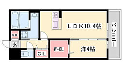ロータス長町B 1LDKの間取図画像
