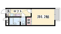 レオパレス神屋町 1Kの間取図画像