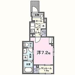 ベル・ステラ 1Kの間取図画像