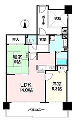 グレーシィ須磨アルテピア2番街 2LDKの間取図画像