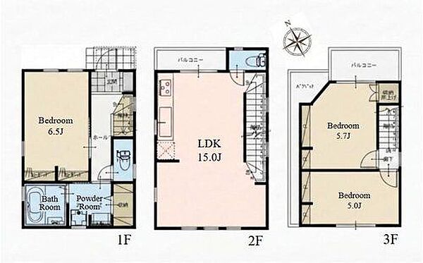 建物プラン例（1号地）建物価格2200万円、建物面積81.22m2※建築確認が未取得になりますので必ずしも同じプランになるとは限りません。