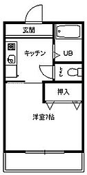 メルベーユ 1Kの間取図画像