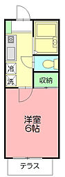 ベルビュー六会 1Kの間取図画像