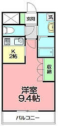プレサスS 1Kの間取図画像
