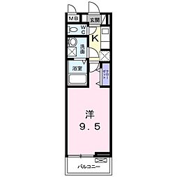 アライブ湘南 1Kの間取図画像