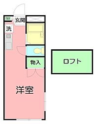 AOI 1Kの間取図画像