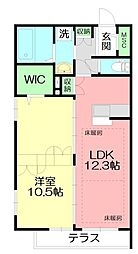 高座郡寒川町倉見マンション 2LDKの間取図画像