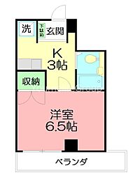 ベルグ湘南鵠沼ビル 1Kの間取図画像
