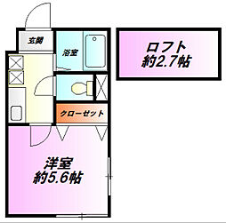 アレグラ茅ヶ崎 1Kの間取図画像
