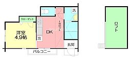 Feel東海 1DKの間取図画像