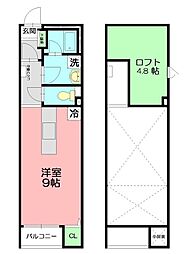 aruka009 ワンルームの間取図画像