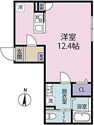 茅ヶ崎市元町アパート 1Kの間取図画像