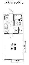 コワダハウス 1Kの間取図画像