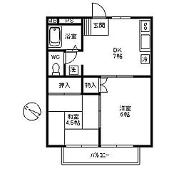 ハイムマルマ 2DKの間取図画像