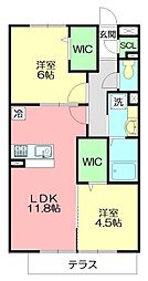 エクレール原宿 2LDKの間取図画像