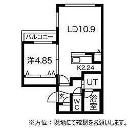 Estavie円山 1LDKの間取図画像