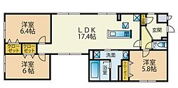 札幌市西区八軒八条東1丁目マンション 3LDKの間取図画像