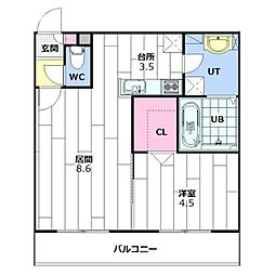 ANGEROSE 1LDKの間取図画像