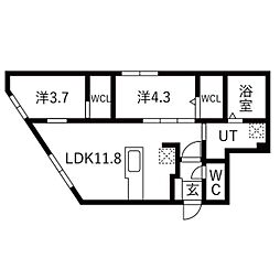 ラグランジュ円山 2階