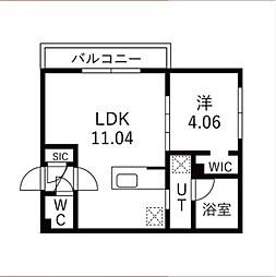 CIEL琴似II(シエルコトニツー)  仮)GA-二十四軒3- 1LDKの間取図画像
