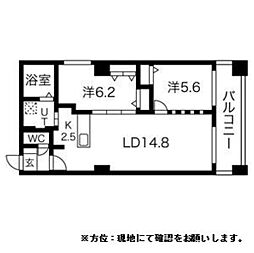 モンブリック琴似2 2LDKの間取図画像
