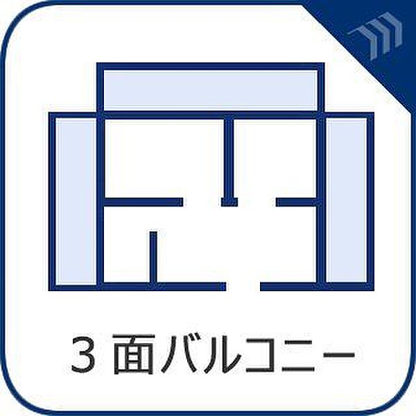 3面バルコニー