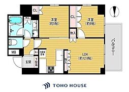 リーガル南久宝寺 2LDKの間取図画像