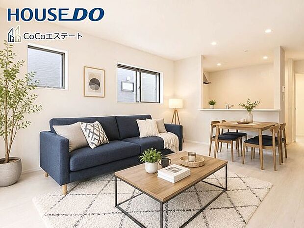 □■リビング■□※家具・小物・CG等はイメージです。大切な家族が集まるからこそLDKにはこだわりたいですね。窓が多い設計は様々な角度から光を取り込めるこだわりの間取りです。
