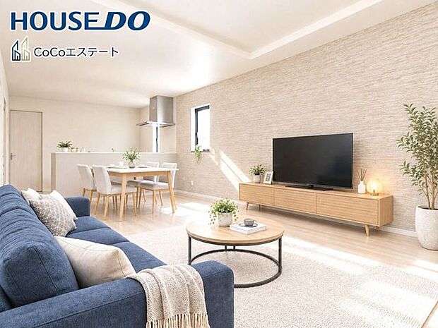 □■リビング■□※家具・小物・CG等はイメージです。18帖LDK♪ご家族が集まる中心となる開放的なリビング♪大きなテレビを置いたり、家具選びにこだわったりと楽しみが広がりますね。