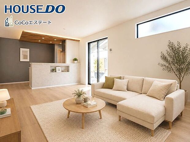 □■リビング■□※家具・小物・CG等はイメージです。18.1帖LDK♪ご家族が集まる中心となる開放的なリビング♪大きなテレビを置いたり、家具選びにこだわったりと楽しみが広がりますね。
