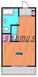 森永ハイツ 1Kの間取図画像