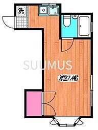 南台クレスト ワンルームの間取図画像