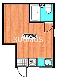 啓成ハイツ若葉第一 ワンルームの間取図画像