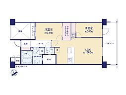 グランウェリス瀬田 2LDKの間取図画像
