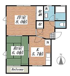サン・ピア 2Kの間取図画像